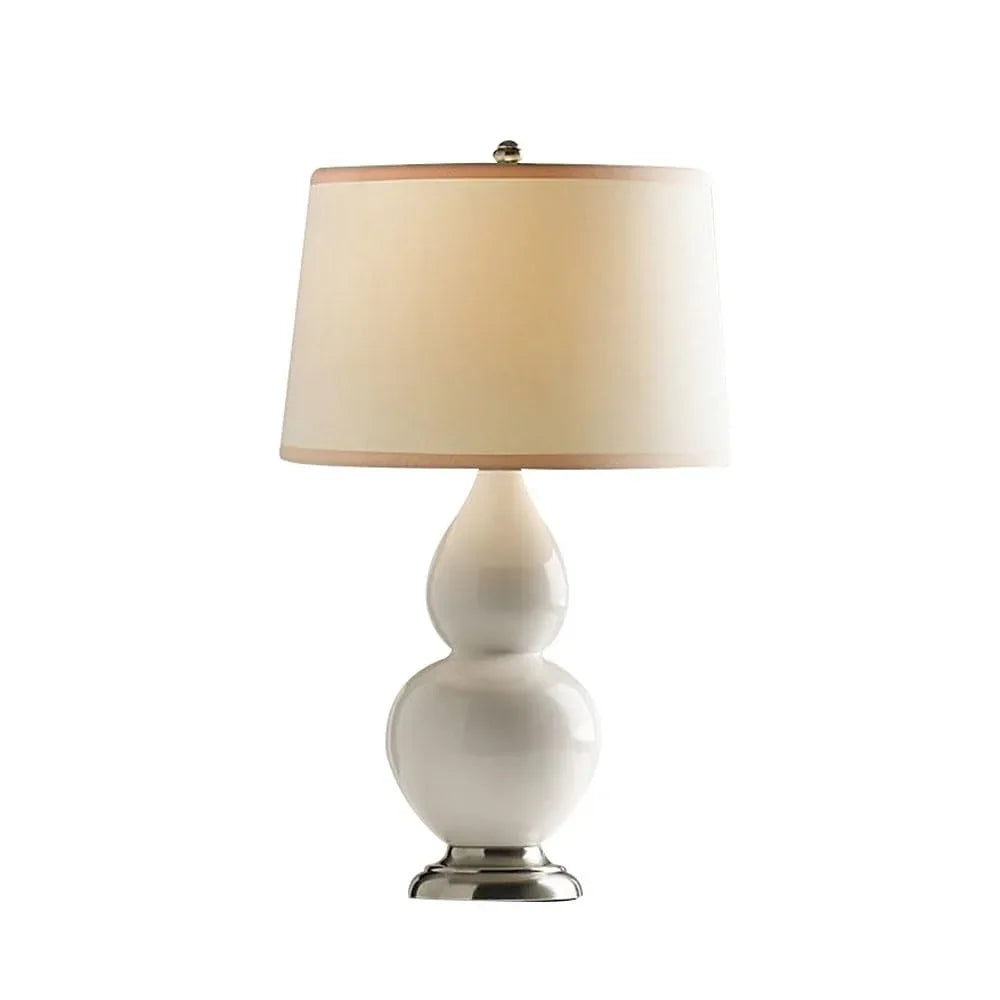 Audara-American Creative Living Room Bedroom Bedside Desk Light Light Luxury Warm Warm Cloth Gourd Glass Desk Lamp Fields Rustic Country Farmhouse B&B Table Lamp Hotel Restaurant Villa Lighting Fixture White