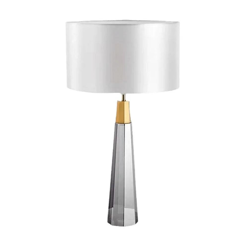 Audara-Postmodern Luxury Living Room Hotel Front Desk Light Simple White Fabric Crystal Desk Lamp Personalised Sample Room Sofa Corner Table Lamp Mall Club Decoration Lighting Fixture Gray