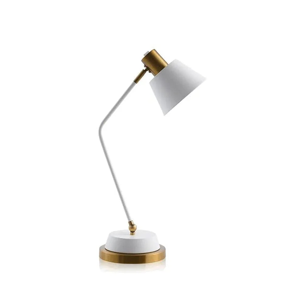 Audara-Scandinavian Modern Hotel Bedroom Desk Light Creative Atmosphere Bedroom Bedside Office Desk Lamp Black Gooseneck Metal Table Lamp Warehouse Bar Dormitory Apartment Lighting Fixture White