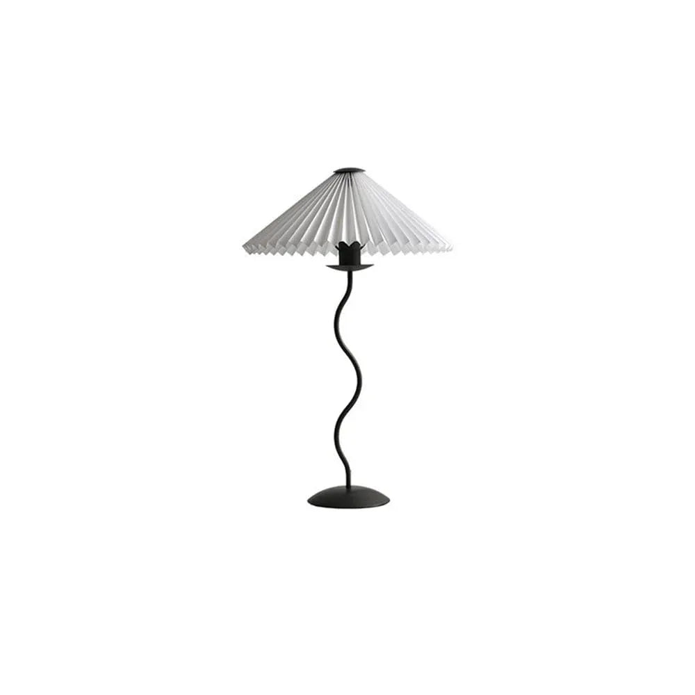 Audara-Simple Designer Study Office Desk Light Warm Hardware Pleat Desk Lamp Hotel Reception Villa Florist Cafe Library Lighting Fixture Dormitory Apartment Bedroom Bedside Table Lamp White