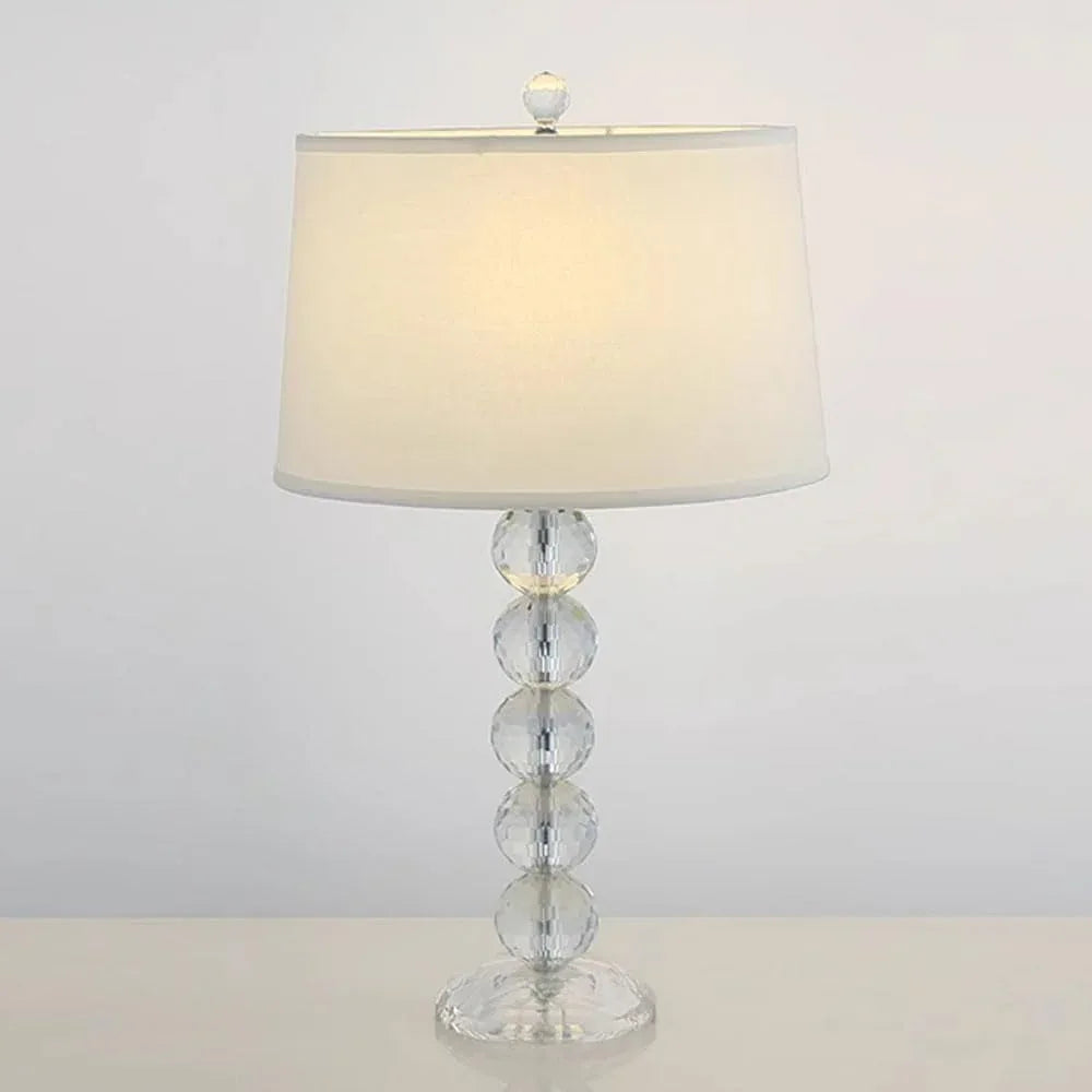 Audara-Modern Luxury Desk Light Study Office European Simple Fabric Crystal Desk Lamp Bedroom Bedside Living Room Sofa Table Lamp Villa Club Cafe Farmhouse Decoration Lighting Fixture
