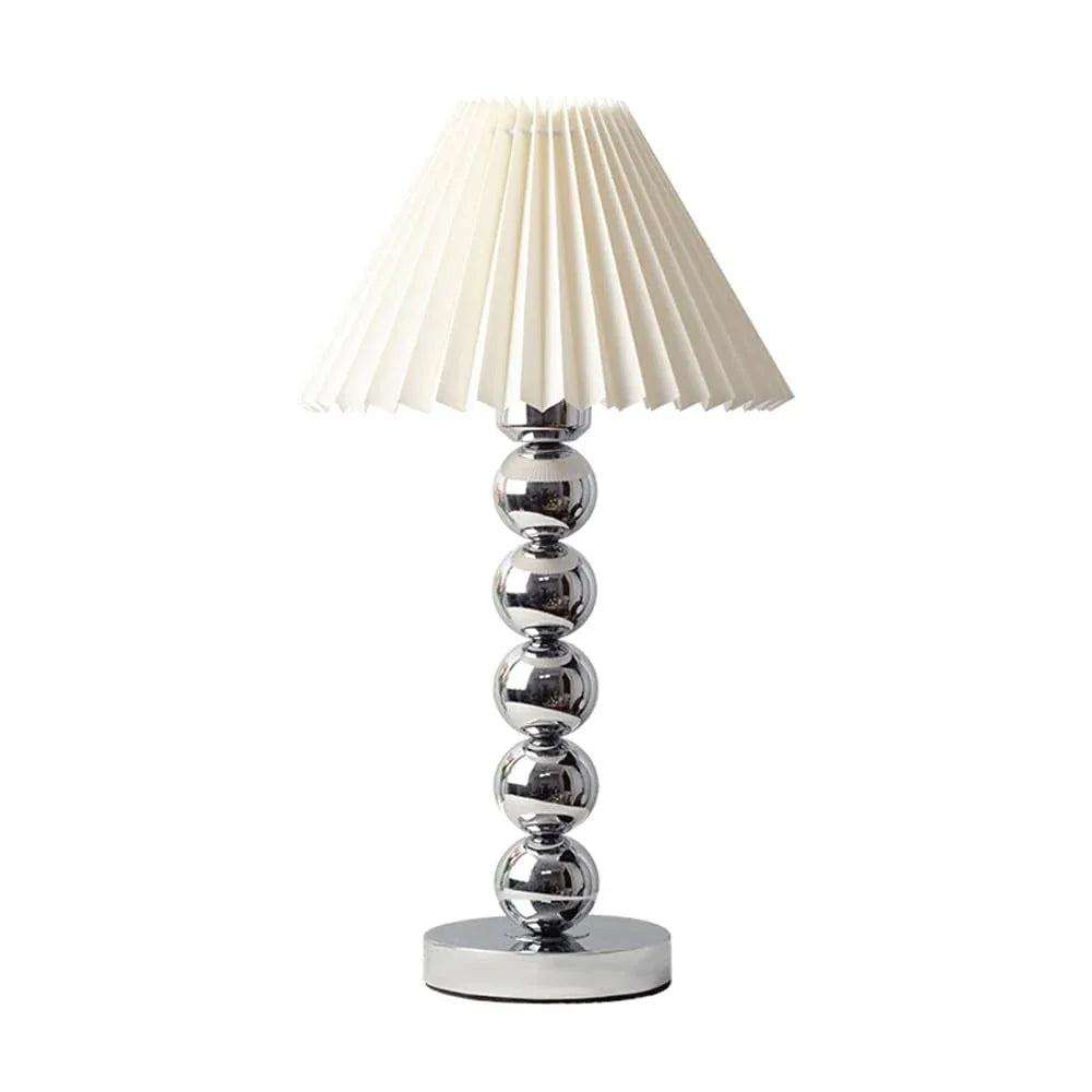 Audara-Scandinavian Simple Study Office Desk Light Creative Fabric Chrome Small Desk Lamp Bedroom Living Room Sofa Beside Table Lamp Cafe Hotel Bar Club Decoration Lighting Fixture H18in 46cm