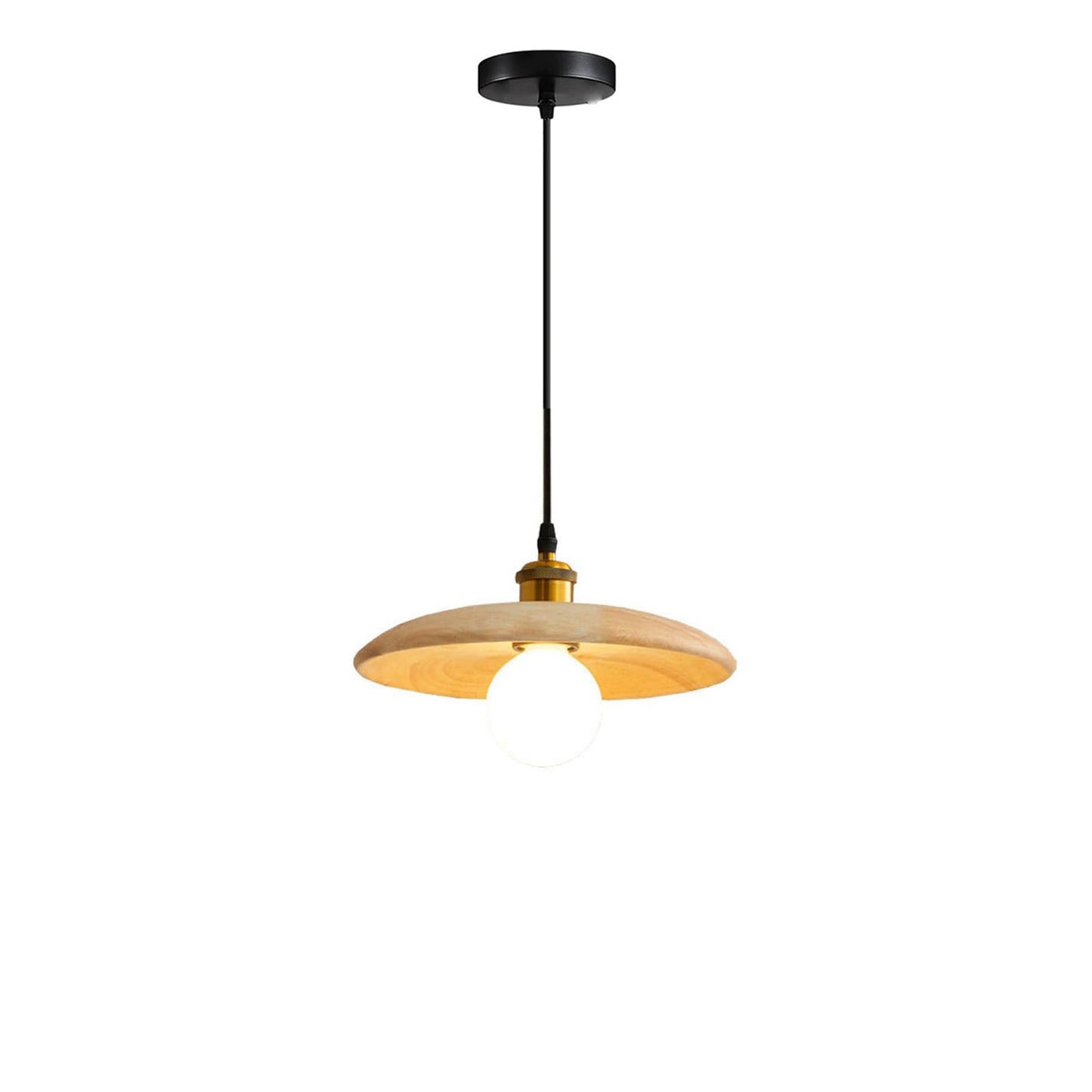 Audara-Japanese Wabi-sabi Round Plate Wooden Pendant Light E27 Single Head Hotel Restaurant Front Desk Hanging Lamp B&B Tea Room Living Room Brown Chandeliers Coffee Shop Lighting Fixtures