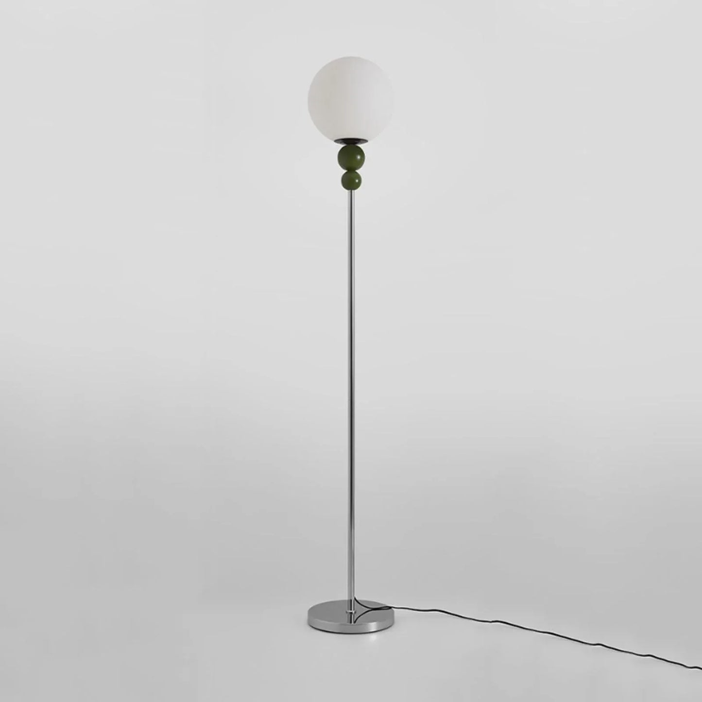 Audara-Scandinavian Minimalist Bedroom Bedside Floor Lamp E26 3 Tone Lighting H63” Living Room Next to Sofa Torchiere White Sphere Acrylic Standing Lamp Villa Club Cafe Lighting Fixture Green