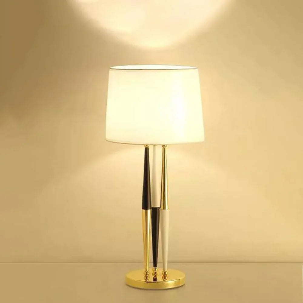 Audara-Postmodern Designer Model Living Room Bedroom Bedside Desk Light Simple Fashion Fabric Metal Desk Lamp B&B Restaurant Coffee Shop Mall Front Desk Lighting Fixture Tea House Study Room Table Lamp