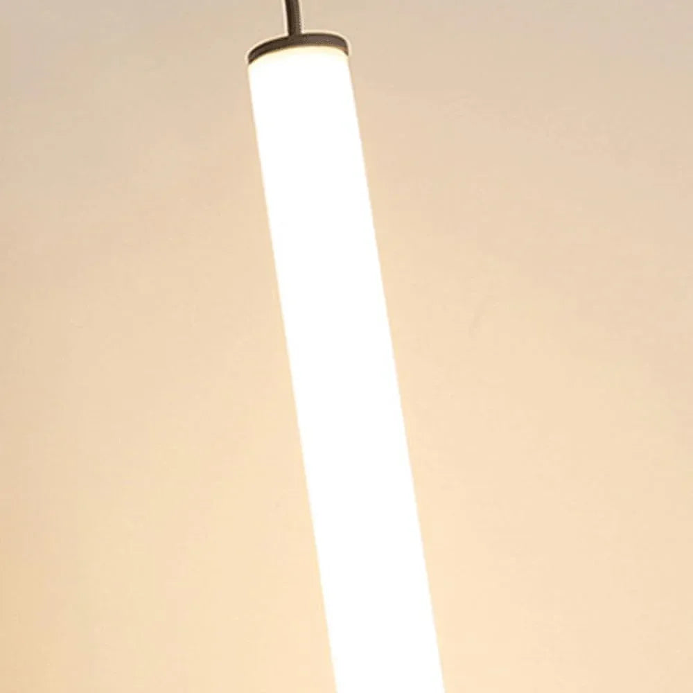 Audara-Modern Minimalist Chandeliers/Bedroom Bedside Ambiance Hanging Lamp/Indoor Dining Room Lines Pendant Light/Designer Creative Long Strip Lighting Fixture (2 Head LED)