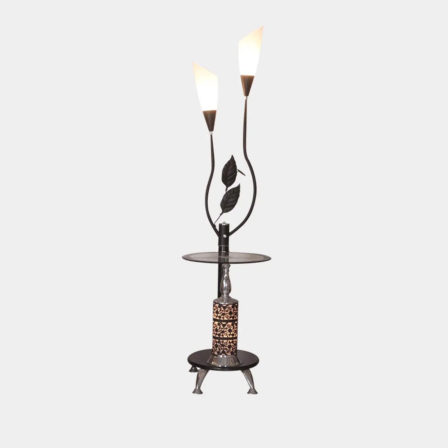 Audara-Creative Simple Living Room by Sofa Floor Lamp Light Luxury Retro with Coffee Table Metal Glass Standing Lamp 2 Light Source E26 H66.14in Study Room Bedroom Torchiere Rustic Lighting Fixture Dark