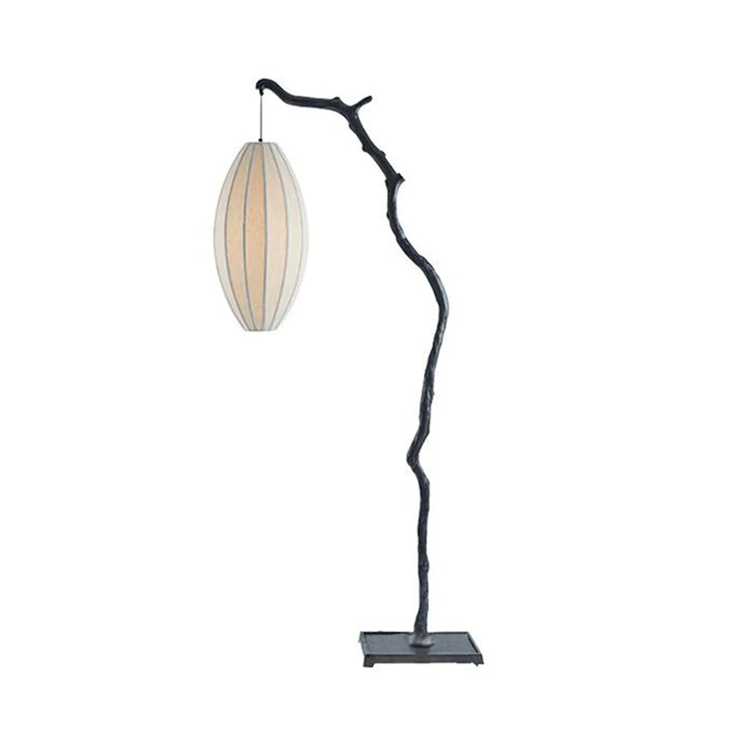 Audara-New Chinese Dendritic Tree Branch Shape Resin Fabric Floor Lamp Zen E26 3 Color Dimmer H68.9in Living Room Standing Lamp Bedroom Study Room Torchiere Villa Lighting Fixture Black
