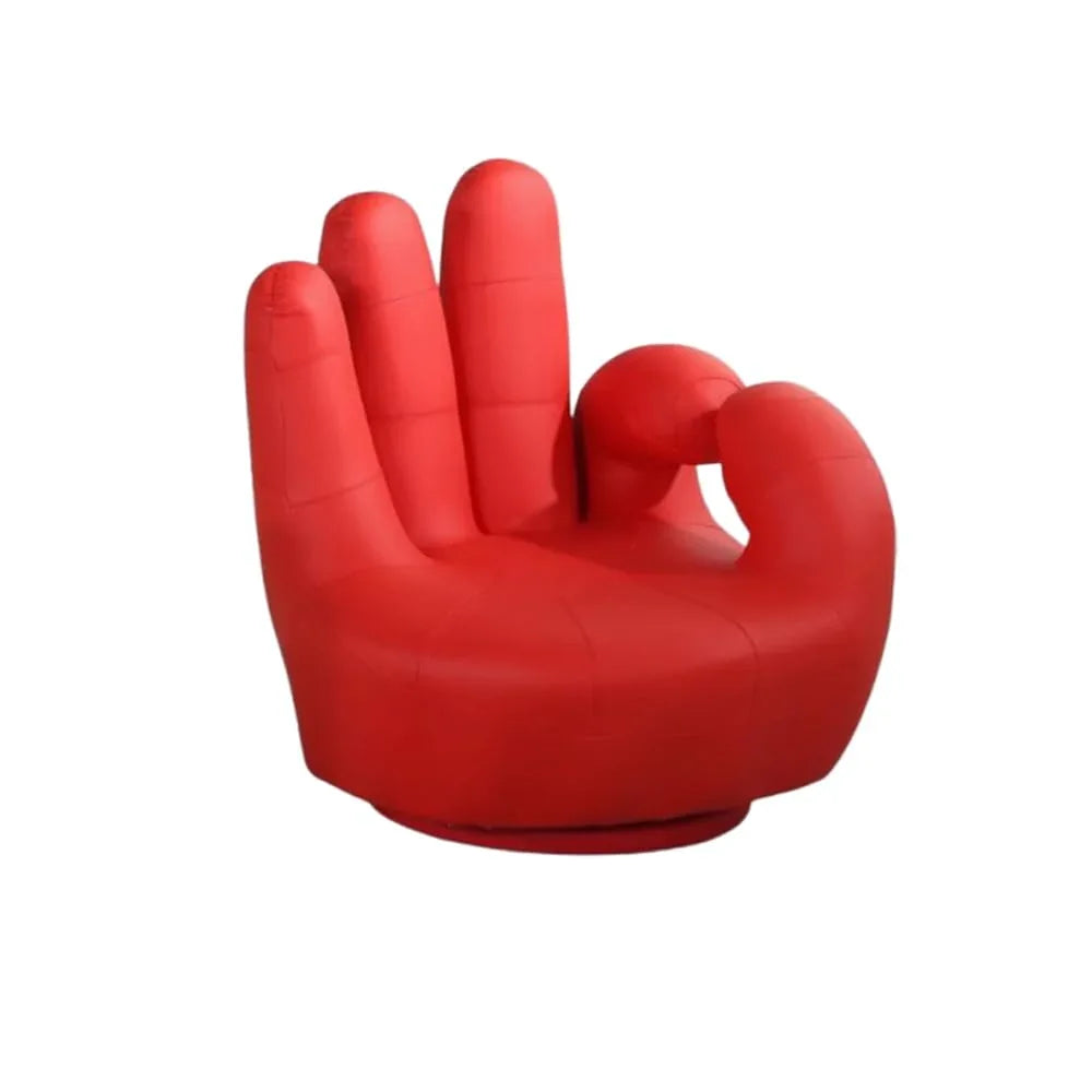Audara-Sofa Finger ShapeSwivel Sofa Chair Simple and PracticalPU Easy to Cleanlounge Chair Multi-Color Availableaccent ChairLiving Room Bedroom Balconyreading ChairRestaurant HotelDecorative Chairs Red