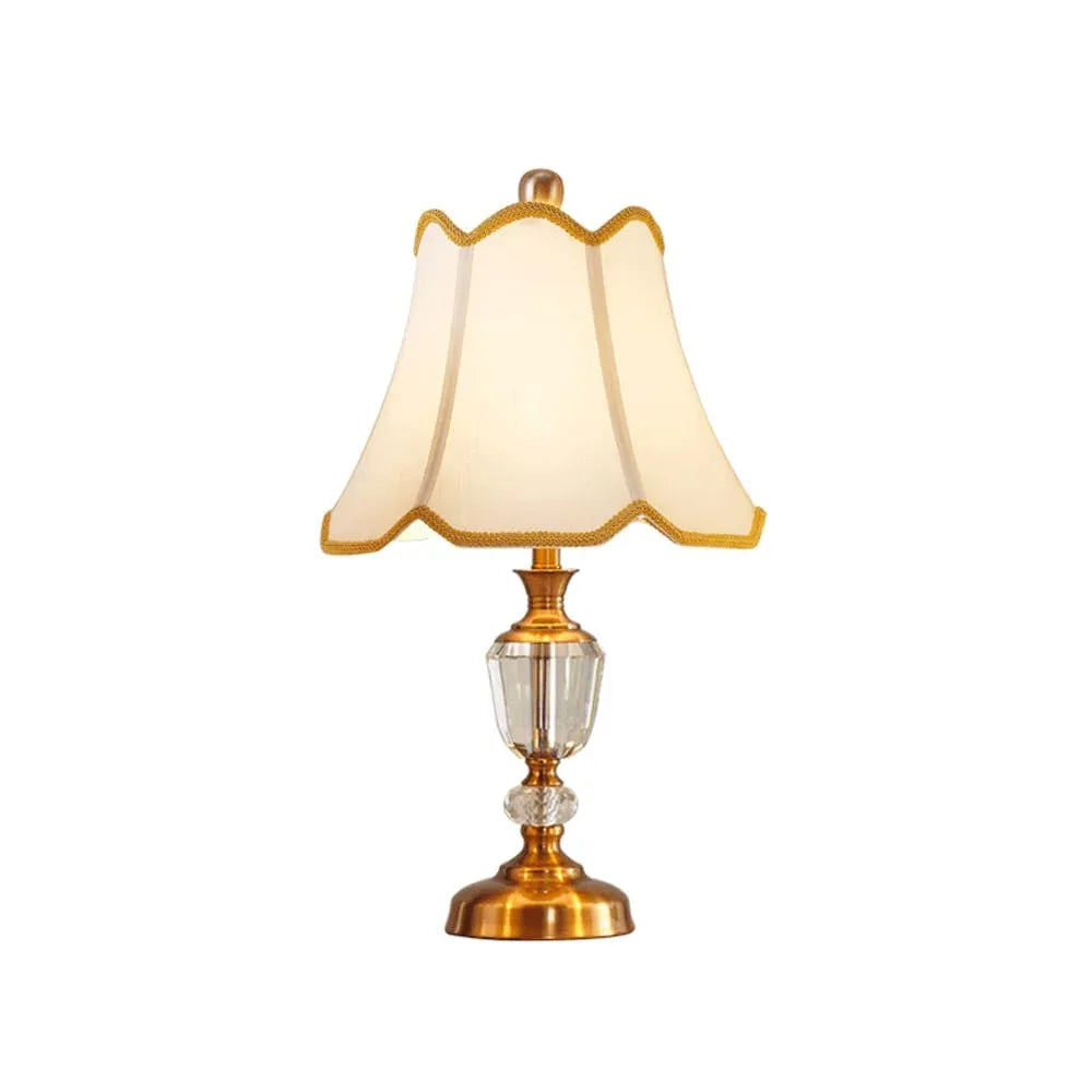 Audara-Luxury European Style Bedroom Bedside Desk Light Simple Creative Crystal Fabric Desk Lamp Living Room Study Room Office Table Lamp Restaurant Club Hotel Front Desk Lighting Fixture B