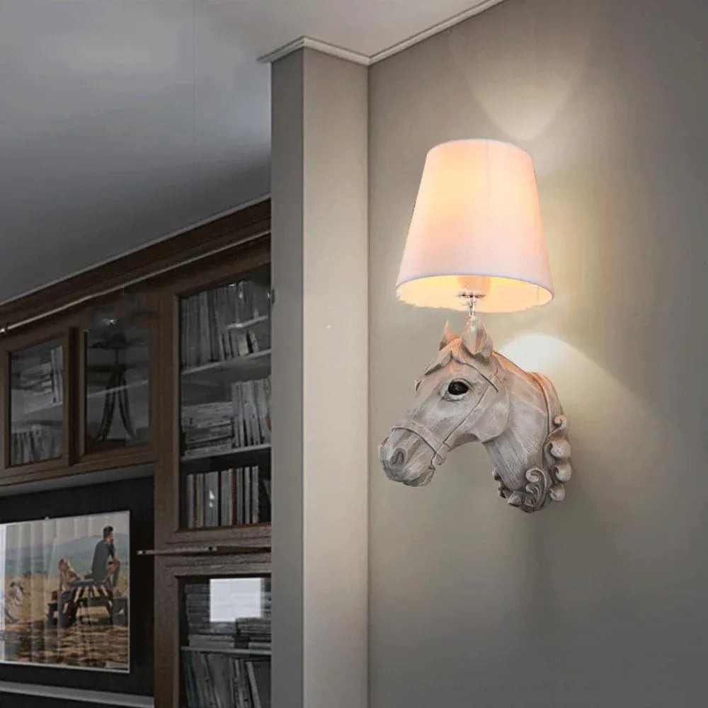 Audara-American Antique Creative Wall Lamp Restaurant Corridor Horse Head Wall Lights Personalized Backdrop Sconces French Designer Premium Mounted Lighting Fixture