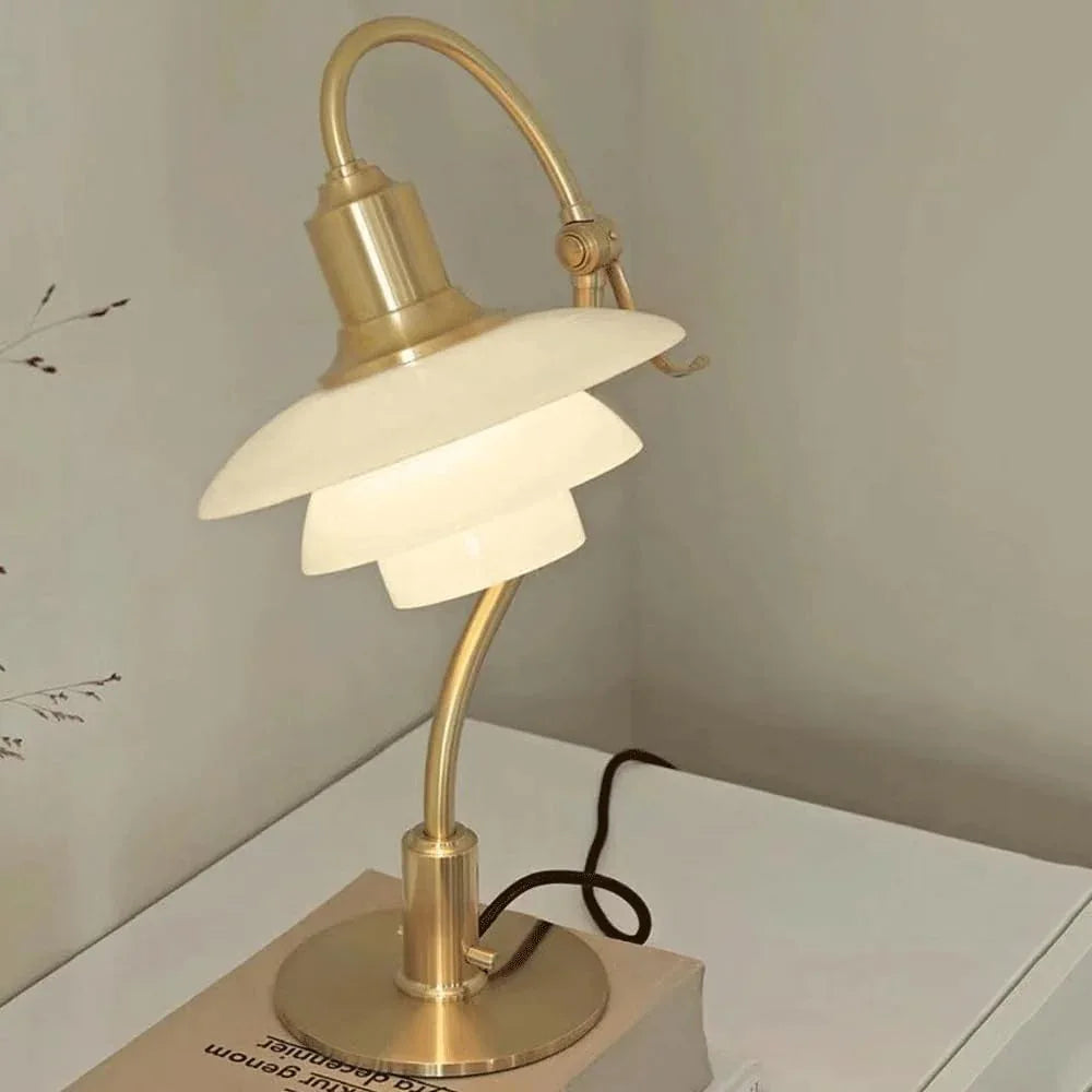 Audara-European Creative Bedroom Study Desk Light Luxury Classic Metal Glass Desk Lamp Living Room Sofa Bedside Table Lamp Cafe Villa B&B Hotel Front Desk Decoration Lighting Fixture