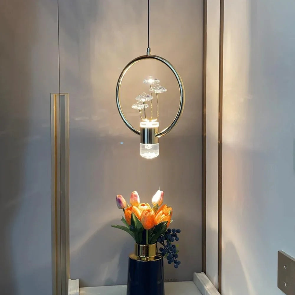Audara-Crystal Pendant Light, 10-inch, Modern and Luxurious Style, Suitable for Various Lighting Applications Including Hotels, Restaurants, Kitchen Islands, and Bedrooms