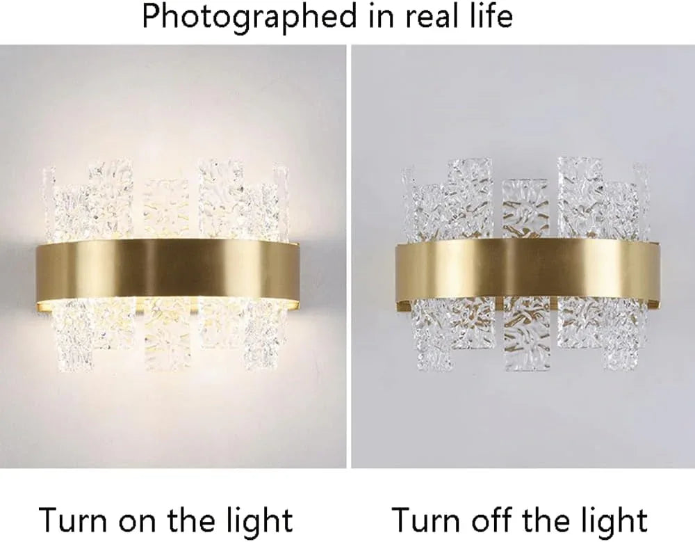 Audara-Backdrop Creative European Style Wall Lamp Modern Simple Gold Glass Wall Lights American Industrial Style LED Sconces Bedroom Living Room Decoration Mounted Lighting Fixture