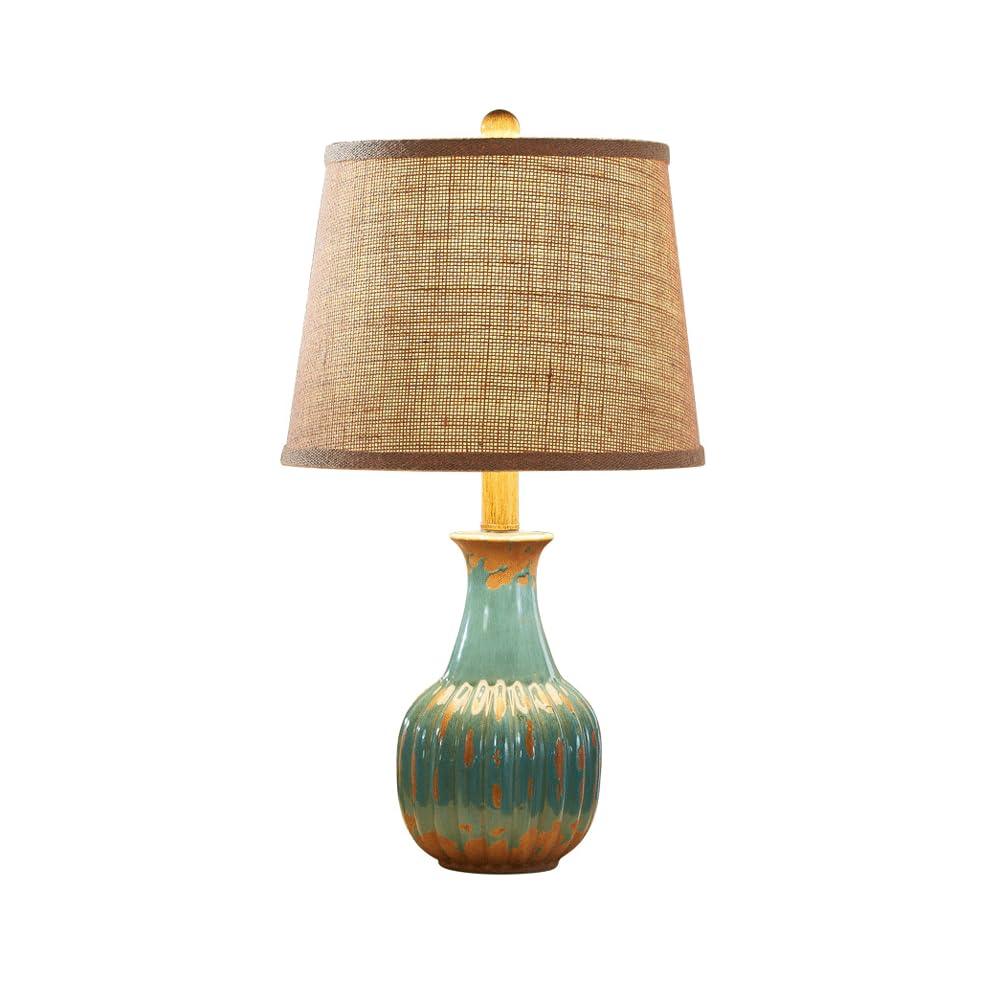 Audara-American Vintage Bedroom Study Living Room Desk Light European Style Fabric Ceramic Desk Lamp Office Wedding Wall Table Lamp Mall Hotel Front Desk Coffee Shop Lighting Fixture Green