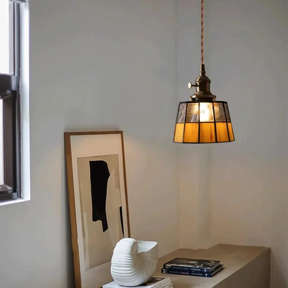 Audara-6-inch Industrial-Style Glass Pendant Lights, Suitable for Decorative Pendant Lights in Tea Restaurants, Hallways, Balconies, Living Rooms, Hotel Entrances, and Cafes.