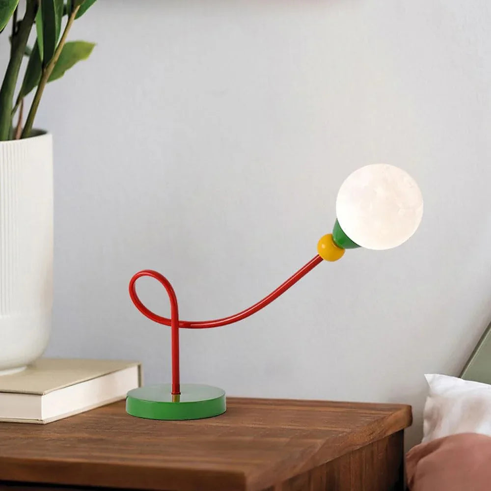 Audara-Simple Retro Living Room Study Desk Light Creative Moon Ball Metal Desk Lamp Bedroom Bedside Warehouse Workstation Table Lamp Villa Farmhouse Dormitory Apartment Bar Decoration Lighting Fixture