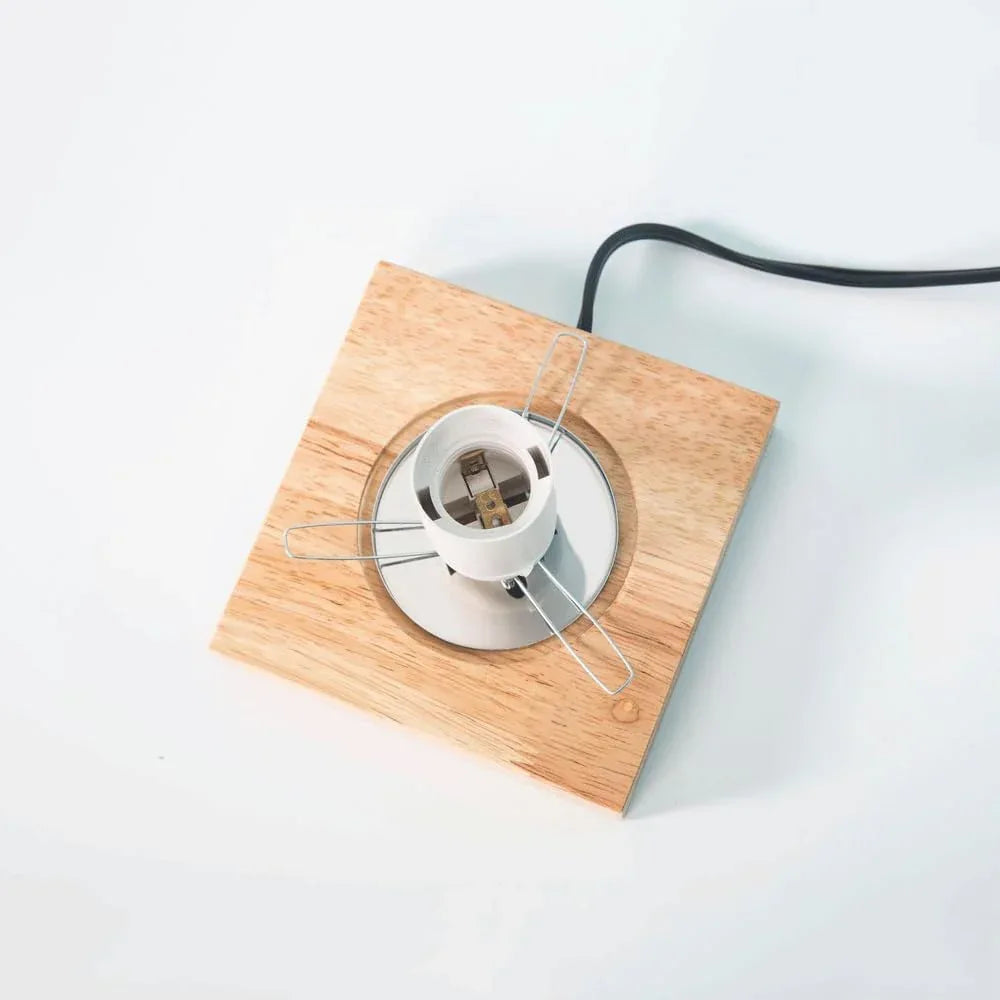 Audara-Romantic French Simple Desk Desk Light Solid Wood Base Glass Desk Lamp for Bedroom Bedside Table Lamp Countertop Showcase Villa Clubhouse Hotel Room Apartment Lighting Fixture (E27 Lamp Base)