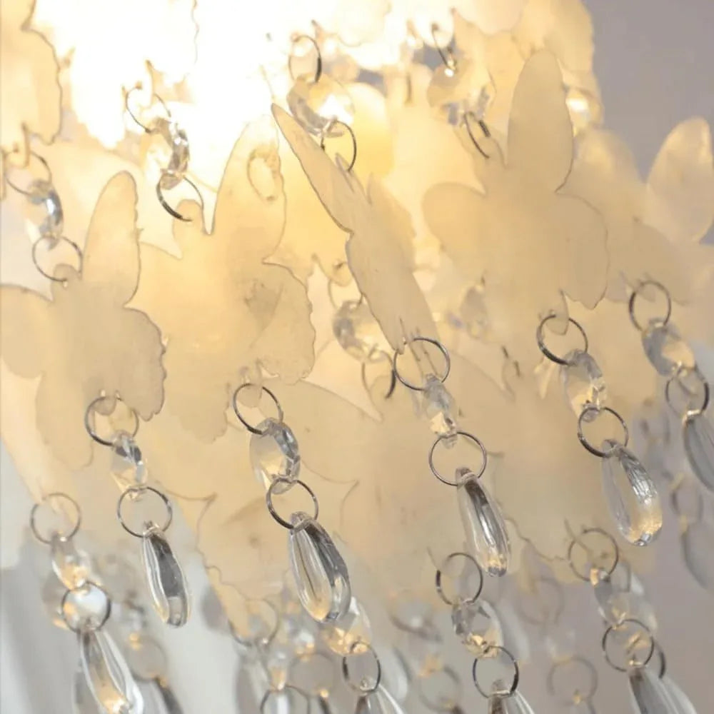 Audara-8-inch Butterfly-Shaped Crystal Chandeliers Suitable for Installation in Diverse Spaces Such As Bedrooms, Hotels, and Kitchen Islands Glass Chandelier for Living Room Minimalist European Style