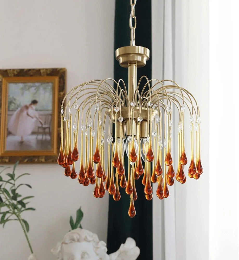 Audara-22-inch Crystal Chandeliers Can Be Installed in Various Spaces Such As Bedrooms, Hotels, and Kitchen Islands. Glass Chandelier for Living Room in Minimalist European Style.