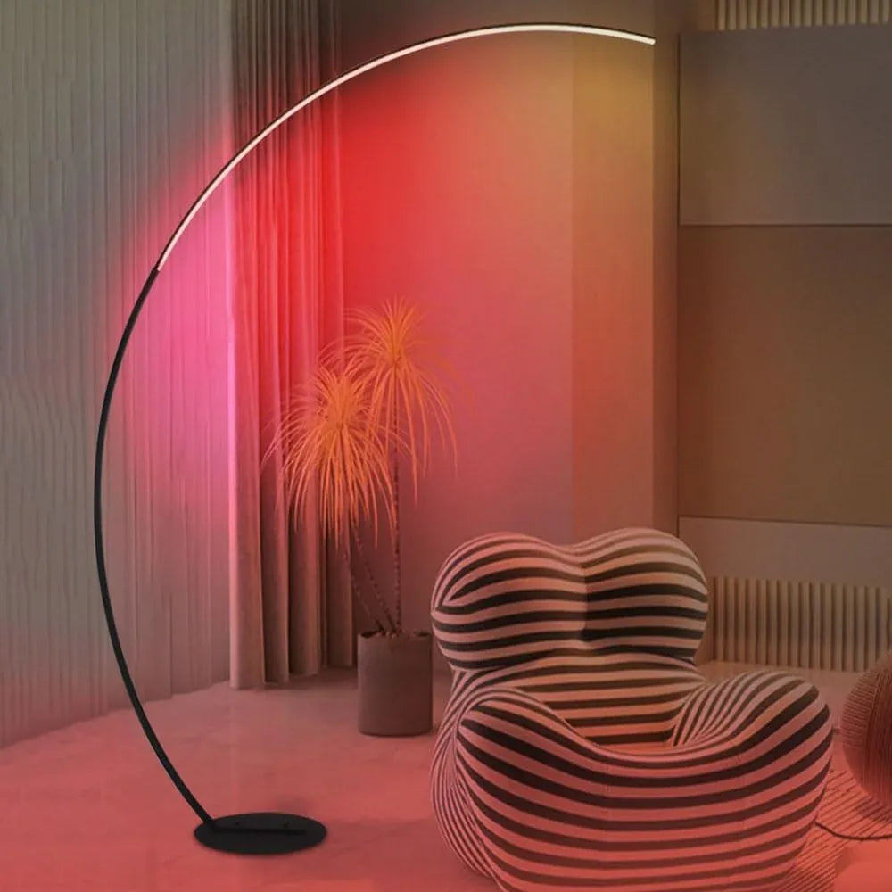 Audara-Remote Control Dimmer Multicolour Ambience LED Floor Lamp Sofa Foot Bedroom Bed Standing Lamp Villa Restaurant Gaming Room Decoration Lighting Fixture