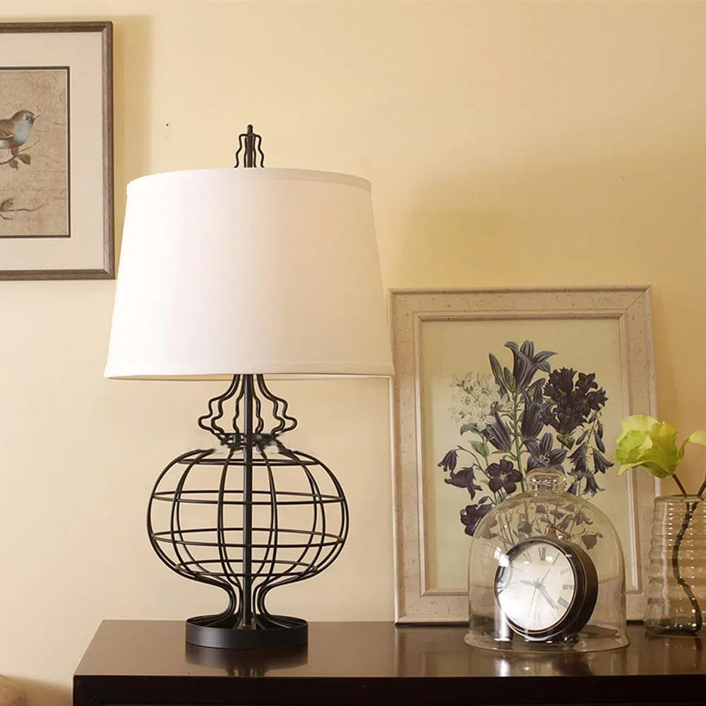 Audara-Scandinavian Industrial Wind Rustic Farmhouse Villa Desk Light Simple American Skeleton Metal Desk Lamp Living Room Bedroom Study Table Lamp B&B Showroom Dining Room Decoration Lighting Fixture