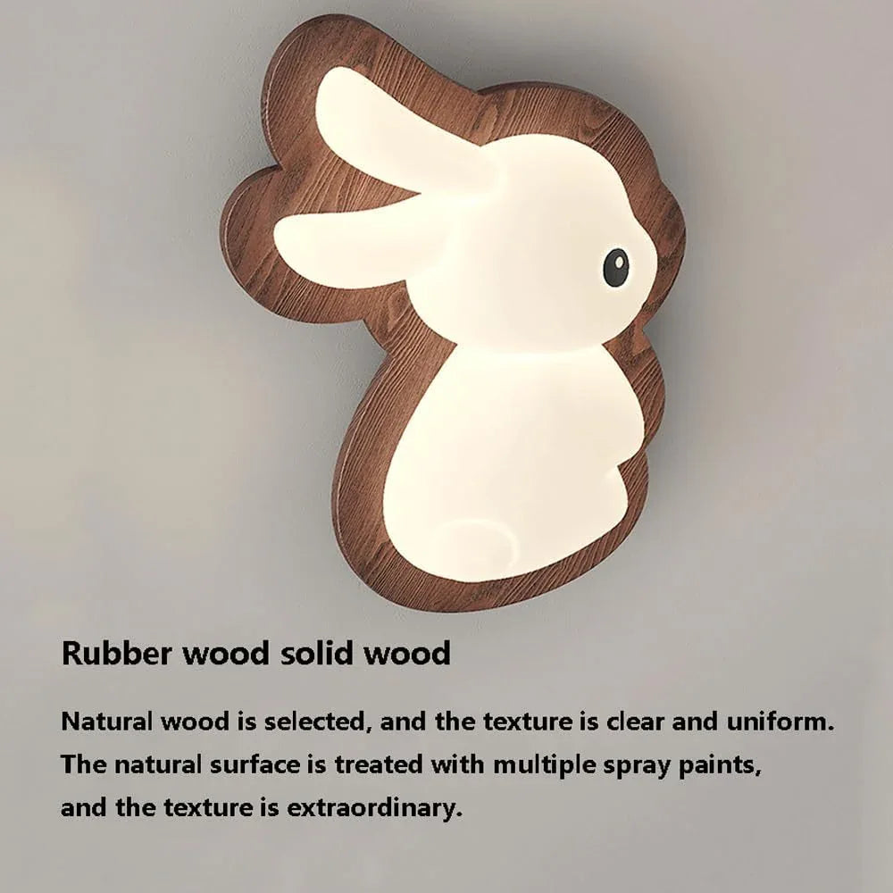 Audara-Nordic Log Full Spectrum Eye Protection Wall Lamp Cartoon Kids Bedroom Bedside Study Wall Lights 12in Living Room Corridor Entrance Wall Sconces Suitable For Welfare Home Kindergarten Lighting Fixture