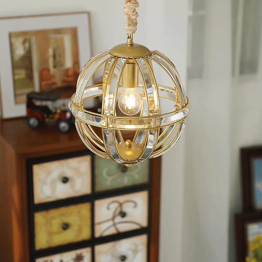 Audara-12-inch Diameter Crystal Pendant Light, Spherical Decorative Lamp, Bohemian Style, European Minimalist Style, Suitable for Bedrooms, Hotels, Entryways, Kitchen Islands, and Other Scenarios.