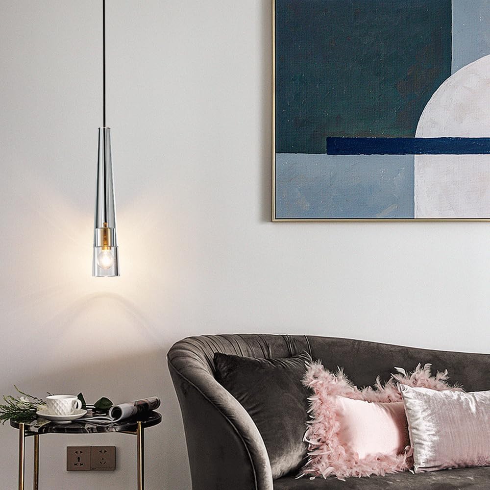 Audara-3-inch Minimalist Crystal Pendant Light, Bohemian Style, Suitable for Bedrooms, Bedside Tables, Hallways, Balconies, Living Rooms, Hotel Entryways, and Cafes.
