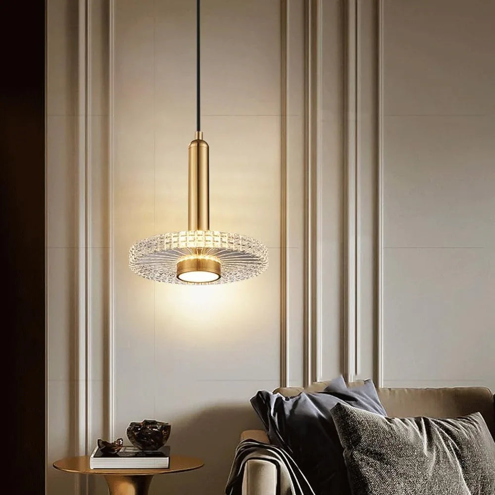 Audara-6.69-inch Crystal Pendant Light, European Modern Minimalist Style, Suitable for Installation in Various Spaces Such As Bedrooms, Hotels, Restaurant Entryways, Cafes, and Kitchen Islands.