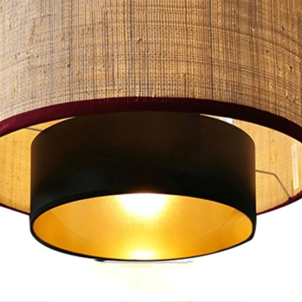 Audara-16-inch Boho Light Fixtures Ceiling Featuring A Woven Pendant Light Crafted From A Blend Of Metal And Linen Fabric Suitable For Various Spaces Including Bedrooms,hotels, And Studies Pendant Cha