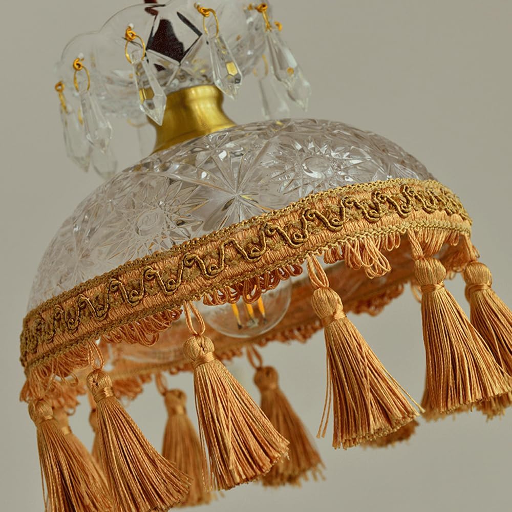 Audara-7-inch Crystal Pendant Light, Decorative Lighting Fixture, Bohemian Style, European Minimalist Style, Suitable for Bedrooms, Hotel Entryways, Kitchen Islands, and Other Scenarios.