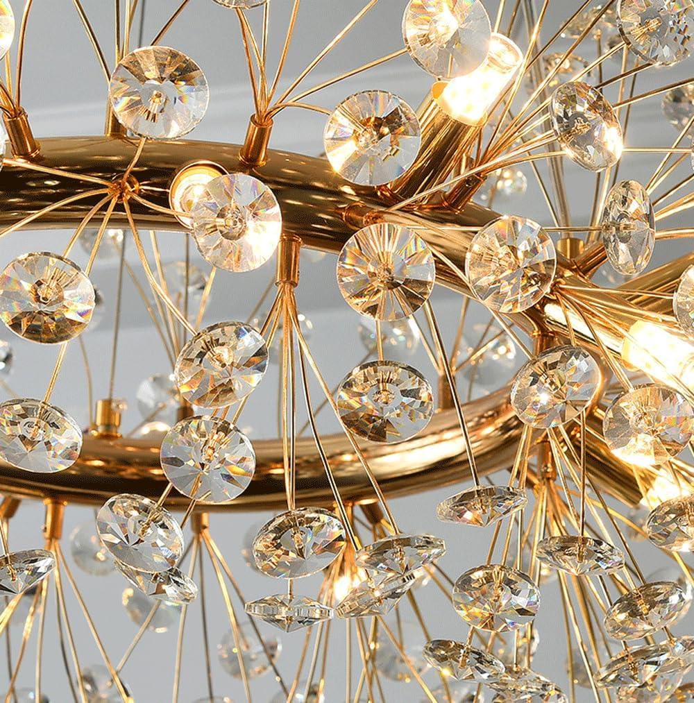 Audara-24-inch Spherical Crystal Chandeliers Can Be Installed in Various Spaces Such As Bedrooms, Hotels, and Kitchen Islands. Glass Round Chandelier for Living Room in Minimalist European Style.