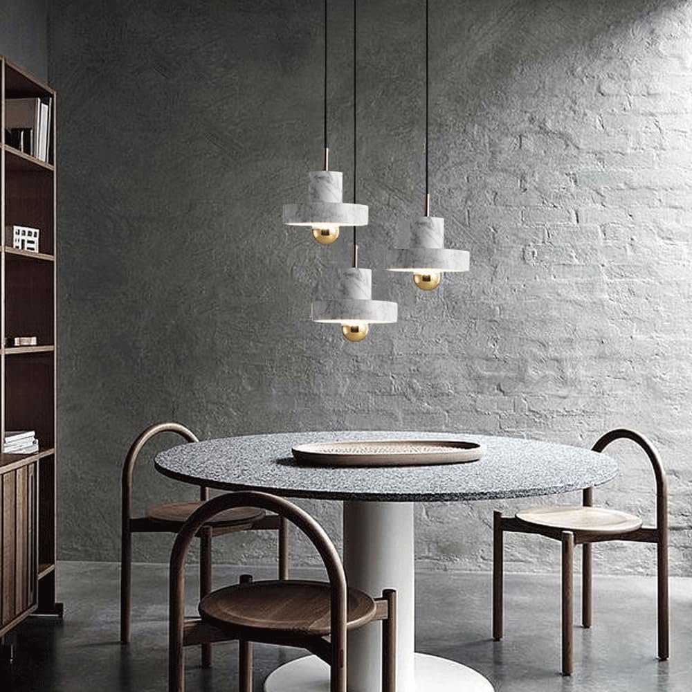 Audara-7-inch Natural Marble Modern Pendant Lights, Minimalist and Bohemian Style, Suitable for Various Scenarios Such As Bedrooms, Hotels, Studies, Bedside Tables, and Entryways.