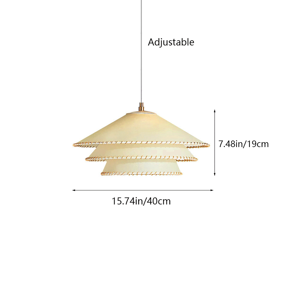 Audara-Suspension de style nordique, couleur naturelle, 3 niveaux coniques, fabriquée à la main, support de lampe E27, hauteur réglable, lustres pour chambre, cuisine, table à manger, foyer, éclairage décoratif