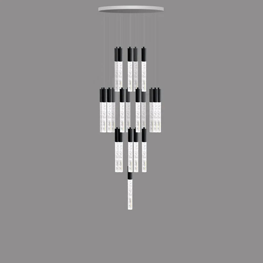 Audara-Luxury Swivel Villa Apartment Pendant Light Multi Light Source Spotlight Crystal Hanging Lamp Mall Hotel Front Desk Chandelier Restaurant Coffee Shop Farmhouse Rustic Lighting Fixture Dark Tiered 23.62in(60cm)