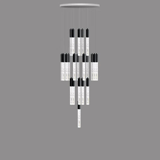 Audara-Luxury Swivel Villa Apartment Pendant Light Multi Light Source Spotlight Crystal Hanging Lamp Mall Hotel Front Desk Chandelier Restaurant Coffee Shop Farmhouse Rustic Lighting Fixture Dark Tiered 23.62in(60cm)
