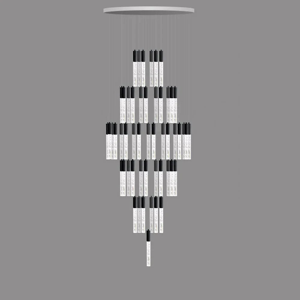 Audara-Luxury Swivel Villa Apartment Pendant Light Multi Light Source Spotlight Crystal Hanging Lamp Mall Hotel Front Desk Chandelier Restaurant Coffee Shop Farmhouse Rustic Lighting Fixture Dark Tiered 35.43in(90cm)