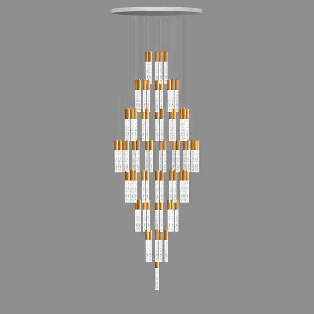 Audara-Luxury Swivel Villa Apartment Pendant Light Multi Light Source Spotlight Crystal Hanging Lamp Mall Hotel Front Desk Chandelier Restaurant Coffee Shop Farmhouse Rustic Lighting Fixture Gold Tiered 39.37in(100cm)