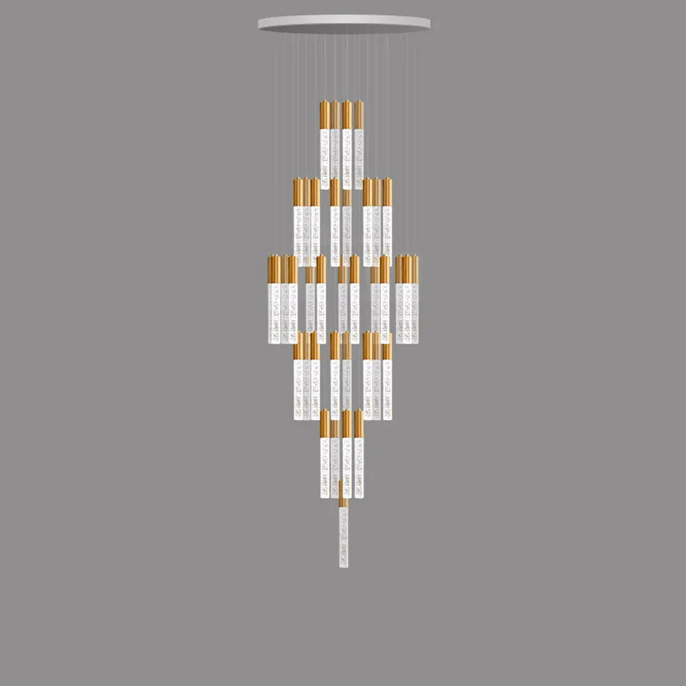 Audara-Luxury Swivel Villa Apartment Pendant Light Multi Light Source Spotlight Crystal Hanging Lamp Mall Hotel Front Desk Chandelier Restaurant Coffee Shop Farmhouse Rustic Lighting Fixture Gold Tiered 27.56in(70cm)