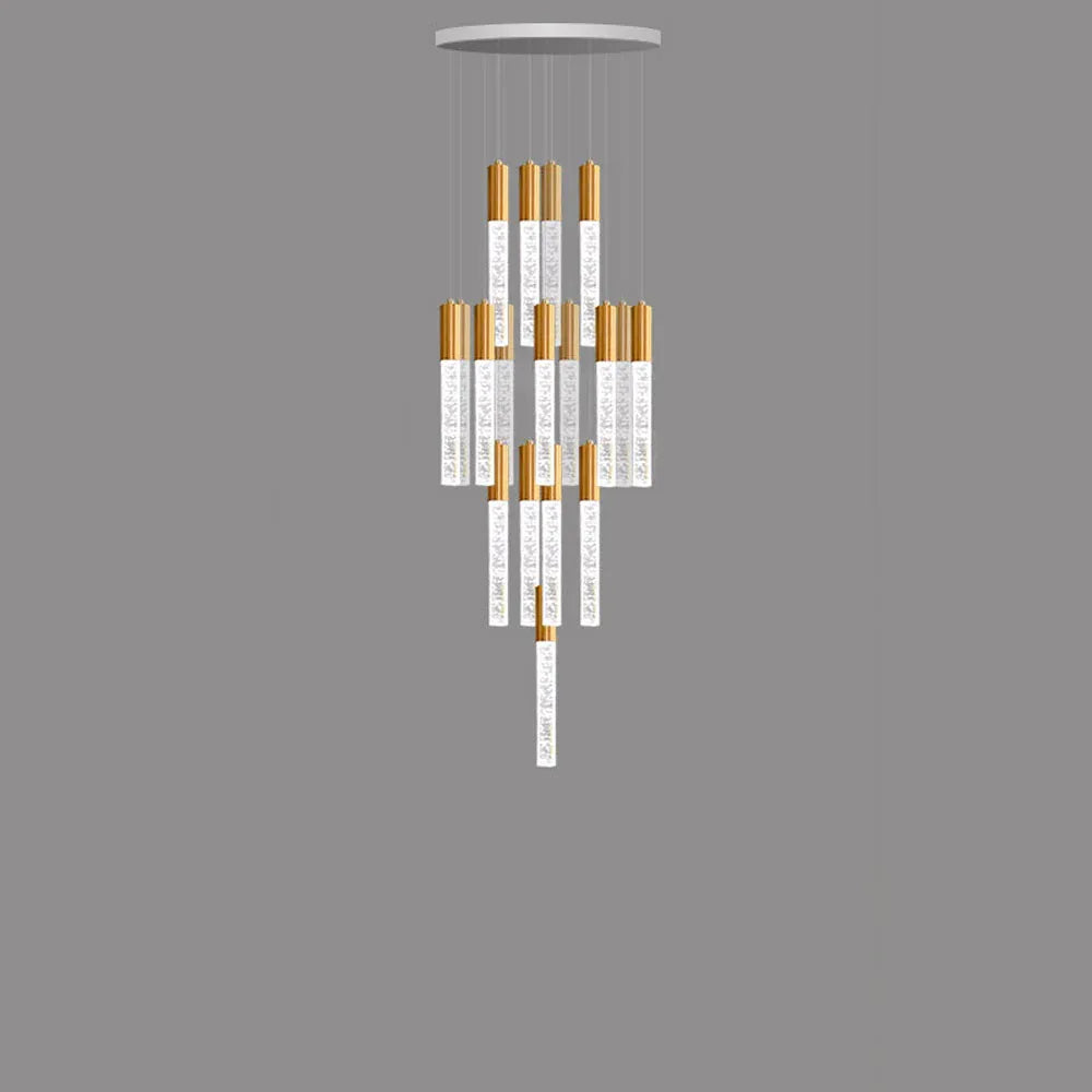 Audara-Luxury Swivel Villa Apartment Pendant Light Multi Light Source Spotlight Crystal Hanging Lamp Mall Hotel Front Desk Chandelier Restaurant Coffee Shop Farmhouse Rustic Lighting Fixture Gold Tiered 19.69in(50cm)