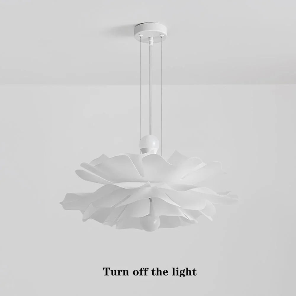 Audara-Creative Flower Petal Cloud Shape Acrylic Pendant Light White Simple 2 Lamp Holder E26 Tri-Colour Dimmer Bedroom Hanging Lamp Kitchen Island Corridor Chandelier Hotel Cafe Lighting Fixture