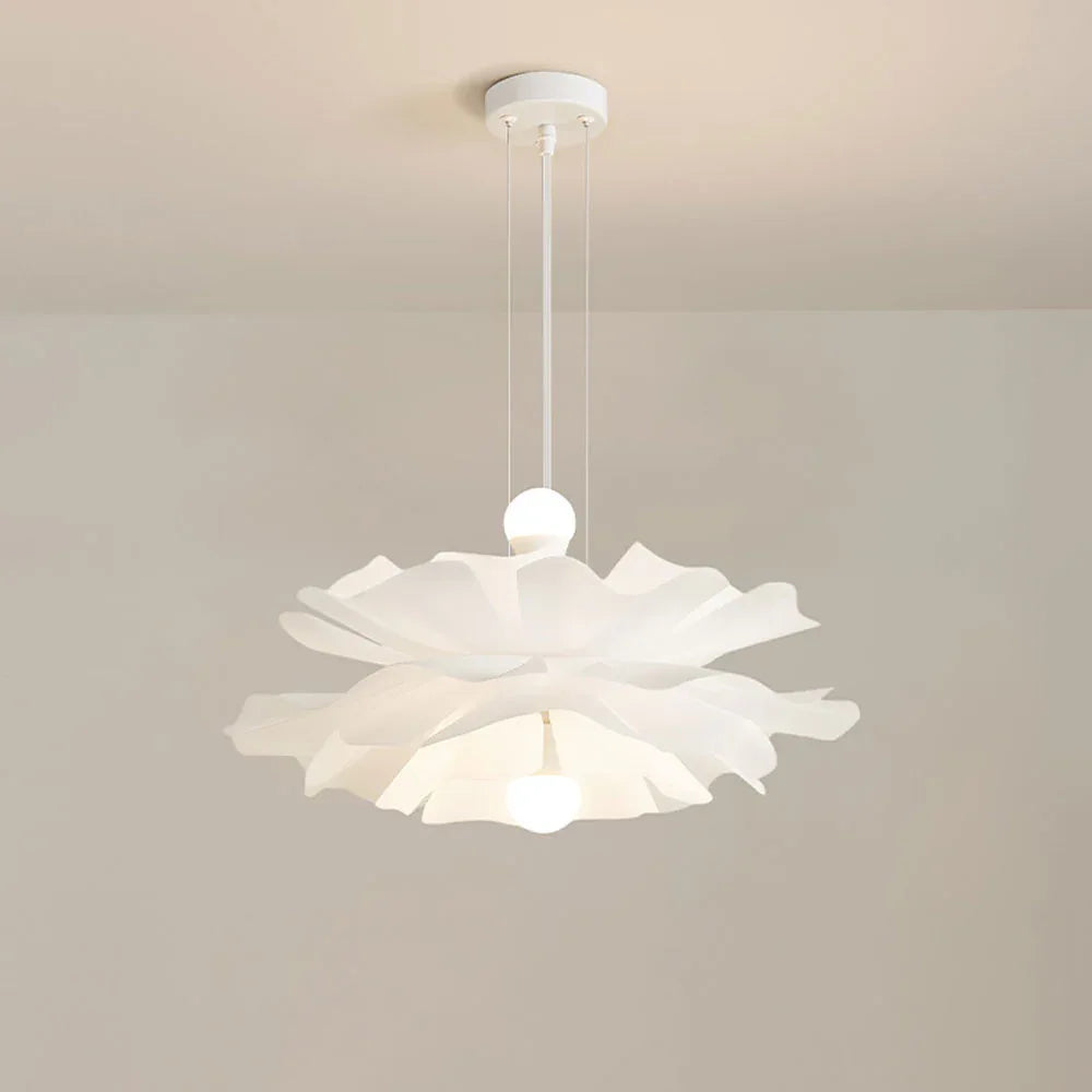 Audara-Creative Flower Petal Cloud Shape Acrylic Pendant Light White Simple 2 Lamp Holder E26 Tri-Colour Dimmer Bedroom Hanging Lamp Kitchen Island Corridor Chandelier Hotel Cafe Lighting Fixture D23.62in 60cm