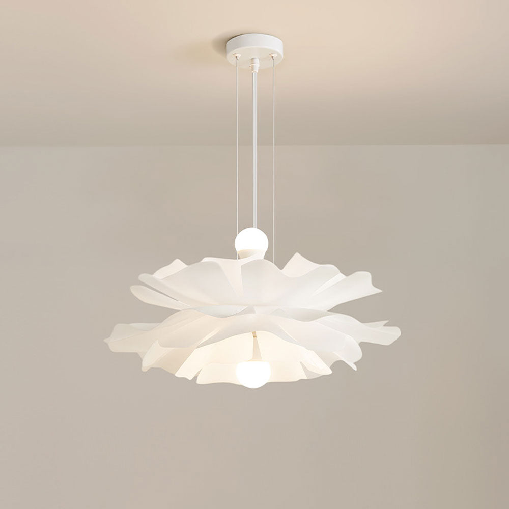 Audara-Creative Flower Petal Cloud Shape Acrylic Pendant Light White Simple 2 Lamp Holder E26 Tri-Colour Dimmer Bedroom Hanging Lamp Kitchen Island Corridor Chandelier Hotel Cafe Lighting Fixture