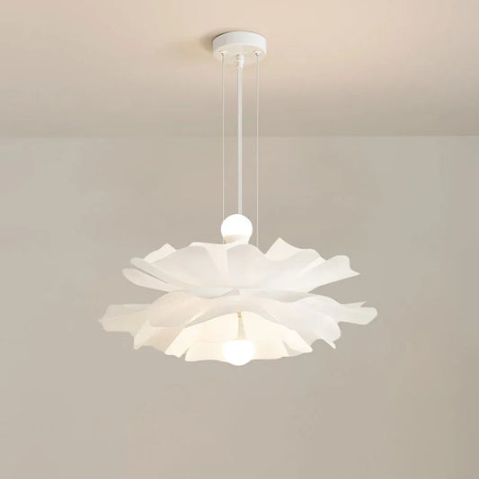 Audara-Creative Flower Petal Cloud Shape Acrylic Pendant Light White Simple 2 Lamp Holder E26 Tri-Colour Dimmer Bedroom Hanging Lamp Kitchen Island Corridor Chandelier Hotel Cafe Lighting Fixture D23.62in 60cm