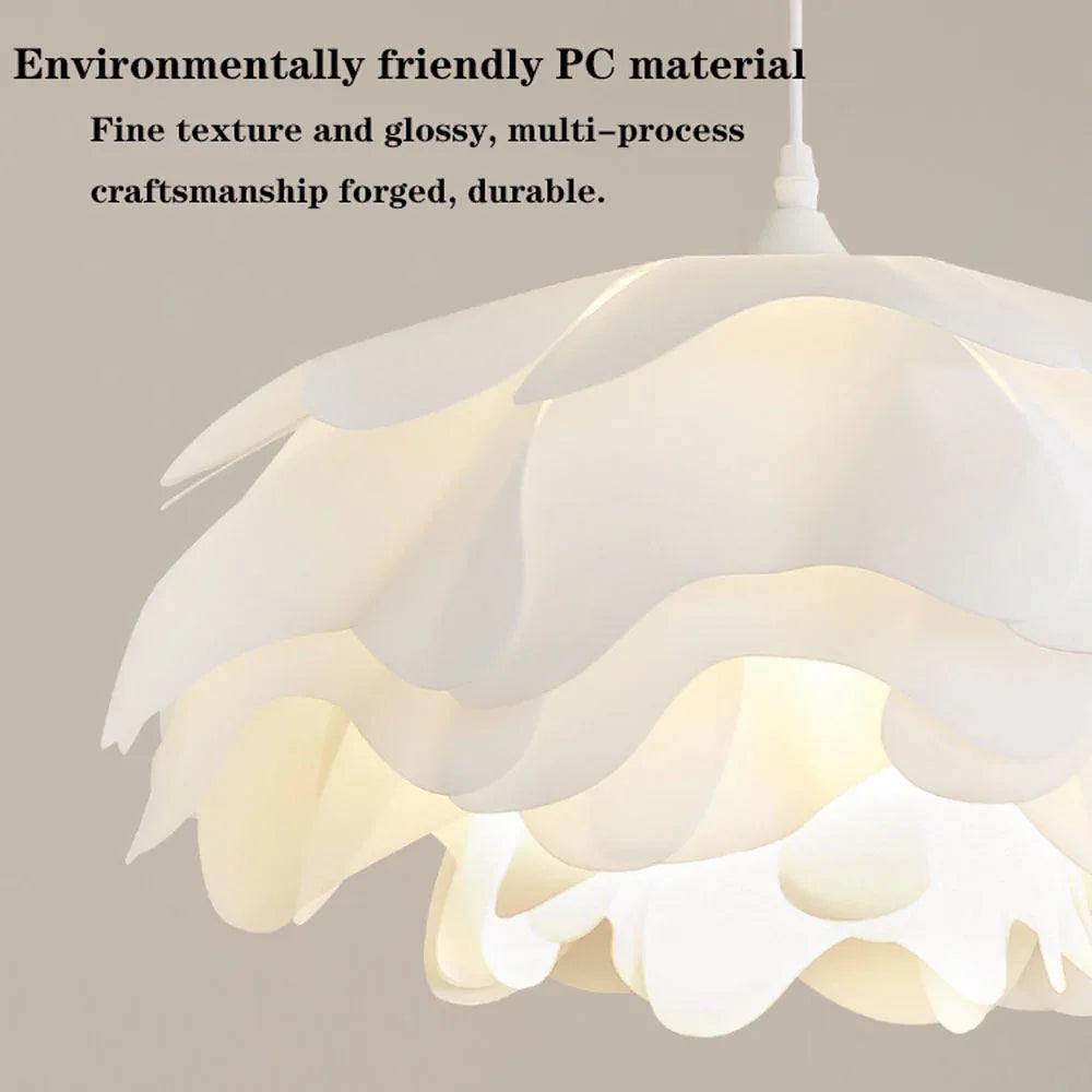 Audara-Creative Flower Petal Cloud Shape Acrylic Pendant Light White Simple 2 Lamp Holder E26 Tri-Colour Dimmer Bedroom Hanging Lamp Kitchen Island Corridor Chandelier Hotel Cafe Lighting Fixture