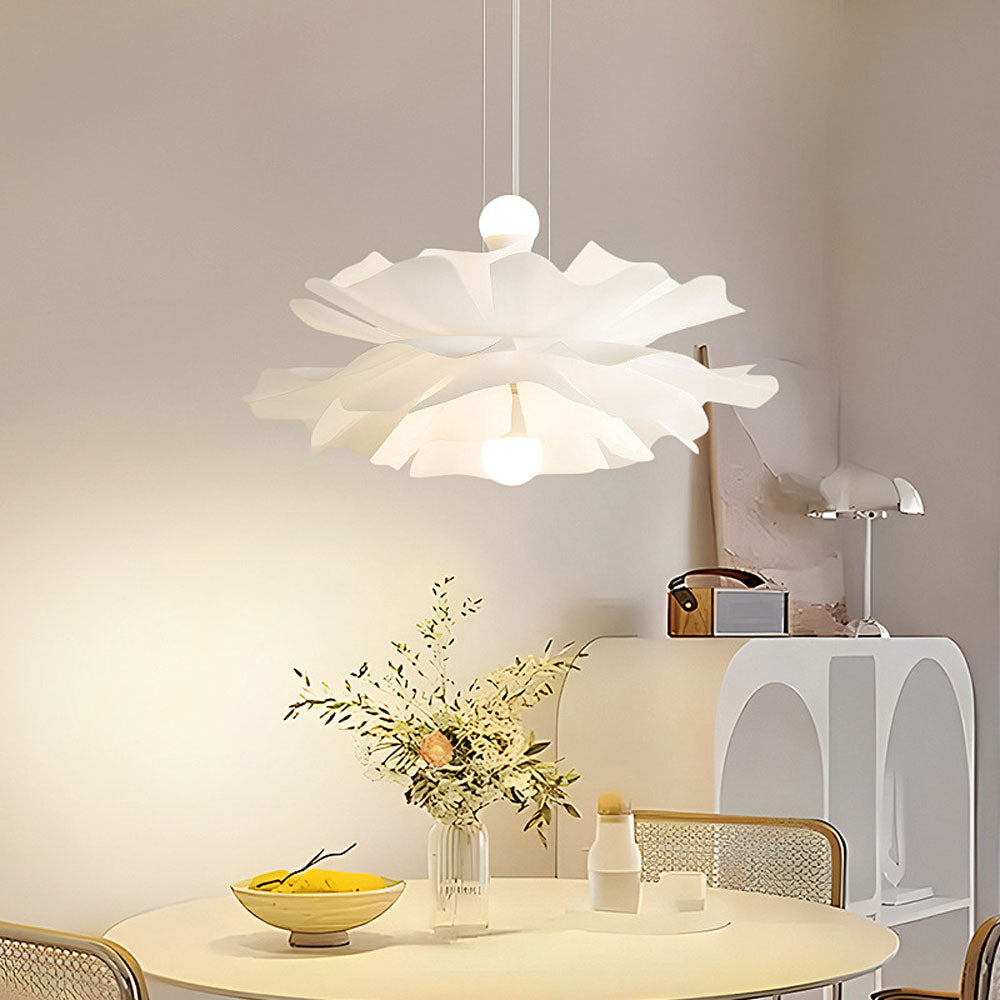 Audara-Creative Flower Petal Cloud Shape Acrylic Pendant Light White Simple 2 Lamp Holder E26 Tri-Colour Dimmer Bedroom Hanging Lamp Kitchen Island Corridor Chandelier Hotel Cafe Lighting Fixture