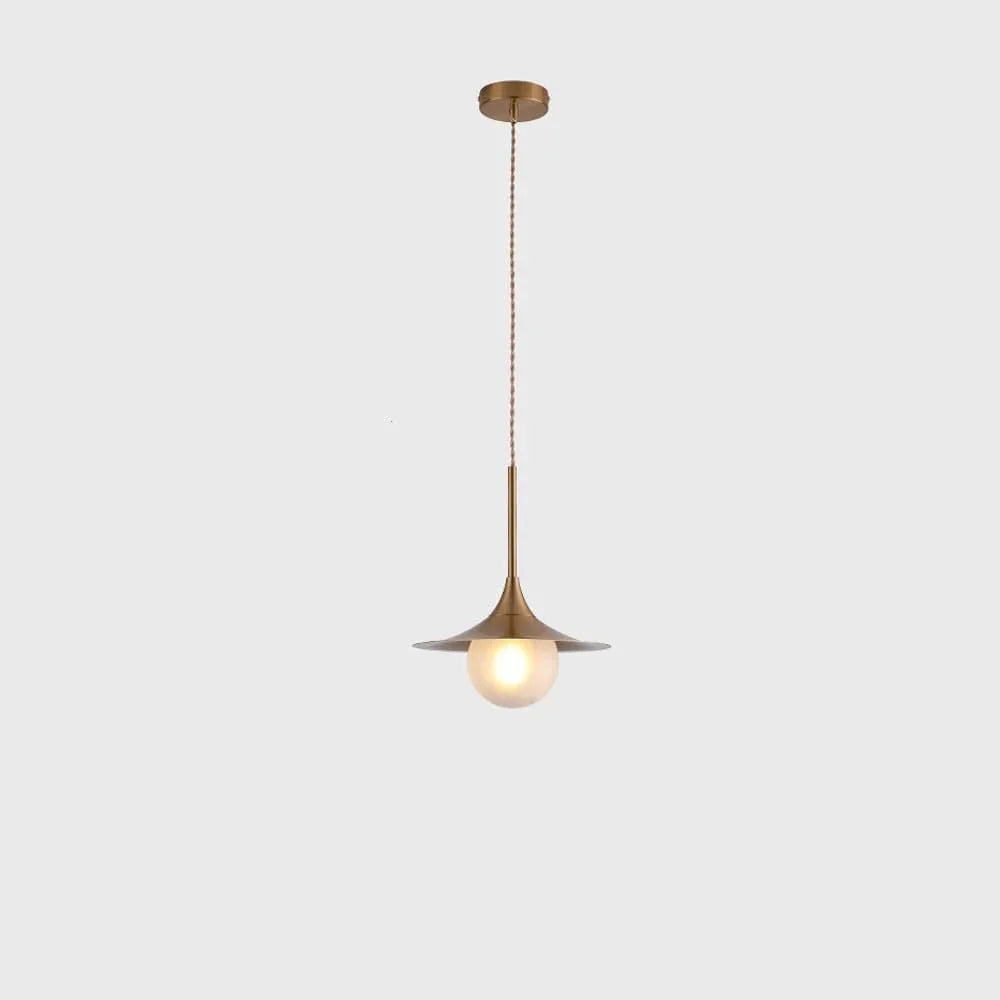 Audara-Modern Minimalist Bedroom Bedside Aluminum Pendant Light Creative 10.23in Copper Disc Hanging Lampe E27 Screw-in Chandeliers Scandinavian Hotel Living Room Decor Lighting Fixture