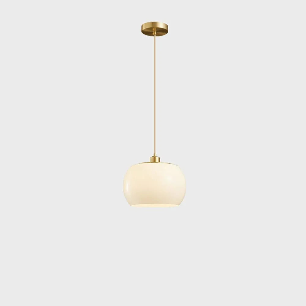 Audara-Modern Minimalist Dining Table Brass Pendant Light Cozy Study Cream Glass Hanging Lamp10.62in Bedroom Bedside Chandeliers Tea Room Hall Hallway Aisle Lighting Fixture