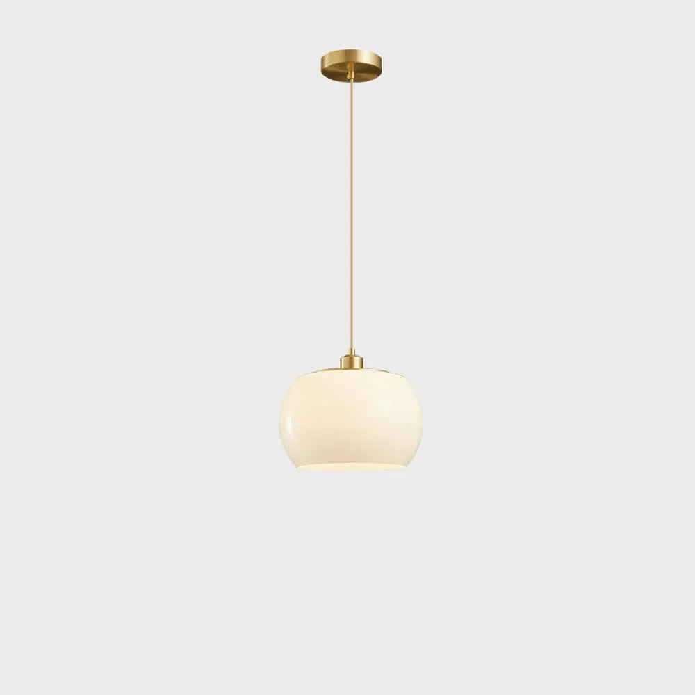 Audara-Modern Minimalist Dining Table Brass Pendant Light Cozy Study Cream Glass Hanging Lamp10.62in Bedroom Bedside Chandeliers Tea Room Hall Hallway Aisle Lighting Fixture Gold